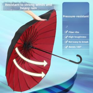 Automatic 24-rib Dual Layer Business Umbrella for Both Genders