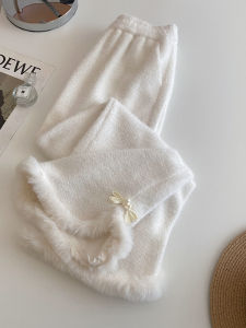 PAIBOLI | High Waisted Knit Flare Pants Slim Large Size