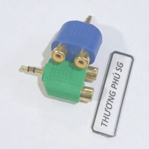 Đầu âm thanh 1 ra 2 / Chuẩn 3.5 ly ra 2 AV Cái (Chuẩn 3.5 ly - 3 điểm cực)