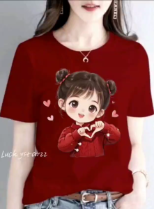 KAOS ATASAN GIRLS LOVE COMBED PREMIUM WANITA