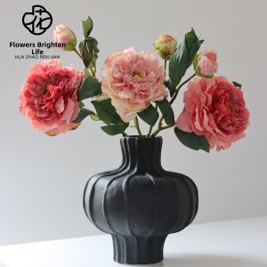 Flame-Edged Peony Silk Imitation Flowers for Home Decor and Photography