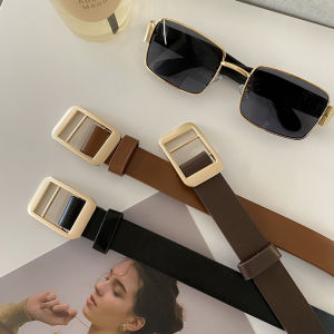 South Korea New Arrival Japanese Style Non-Hole Light Gold Exquisite Belt Dress Coat Waist Seal Adjustable Denim Belt