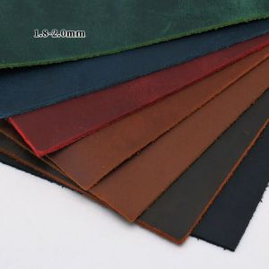 1.8~2.0mm Crazy Horse Skin Cowhide Leather Vegetable Tanned Leather Wax Leather Leather Retro Style For DIY Handmade Art Craft