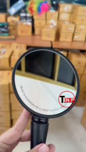 กระจกมองหลัง เนื้อแท้ กระจกเวสป้า   VESPA S LX SPRINT GTS PRIMAVERA รุ่น3วาล์ว กระจกvespa เลนซ์ไม่หลอกตา ทรงกลม สีดำ พร้อมติดตั้งใช้งาน