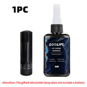LOOLIFL | Loolifl 50ml UV Glue with UV Lamp Super Strong Bond for Glass Acrylic Metal DIY Jewelry Making Household Craft Repair Glue