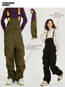 ConE Outdoor Functional Gorpcore Wide Leg Overalls Womens Loose Fit Casual Pants American Retro Style Spring Autumn New Arrival