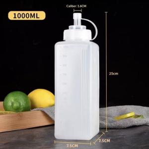 Hot Large Mouth 600/800/1000ML Squeeze Sauce Bottle Condiment Dispenser Dustproof Kitchen Seasoning Salad Sauce Olive Oil Bottle
