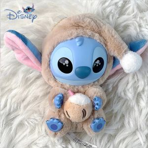 New Disney Stitch Eat Something Before Sleep Series Blind Box Plush Dolls Pendant Cute Doll Mystery Box Surprise Toys Kids Gifts