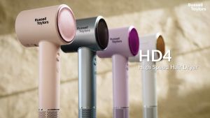 Russell Taylors Ion Essence High Speed Hair Dryer FREE Concentrator + Wall Mount HD4