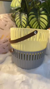 🍀ถูกที่สุด🍀 ตระกร้าอเนกประสงค์ ถังขยะ ตะกร้า ใช้ได้2แบบ มินิมอล มีหูหิ้ว B-055