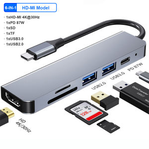 Kebidumei | USB C HUB 4K 30Hz Type C to HDMI-compatible USB 3.0 Adapter 11 in 1 Type C HUB Dock PD 87W USB C Splitter for MacBook Pro Air