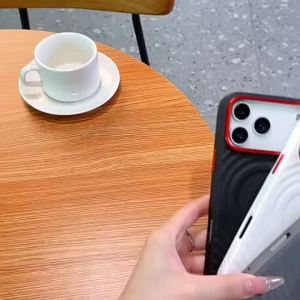 Wave Texture Leather Case for iPhone 17 Pro Max Air 16 15 Plus Magnetic For Magsafe Cover with Metal Camera Frame Protection