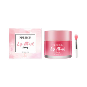EELHOE Berry Lip Sleeping Mask Lightening Pink Lips Night Care Long Lasting Soft Beeswax Lip Moisturizing Mask with Lip Brush Lip Sleep Mask Hyaluronic Acid Moisturizing Night Lips Care Fade Lip Lines Sleeping Lip Balm Berry Lip Gloss Lips Care