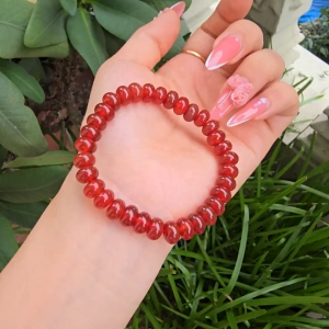 Q1596 Vòng đồng điếu Ngọc Agate Đỏ cho mệnh Hoả và Thổ - Phong Thuỷ TUDO