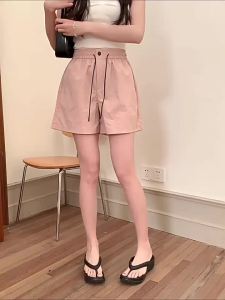 Senior Quần Short Nữ Giản Dị Cạp Cao Co Giãn Ống Rộng Quần Ba Điểm Thể Thao Hàn Quốc Dễ Phối Đồ Mùa Hè Cung Cấp Đặc Biệt Xuyên Biên Giới