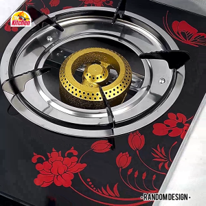 8111-100# Single Burner Gas Stove Tempered Glass Cooking Stove Burner Tabletop Dapur Gas Glass Stove Random Design 煤气灶