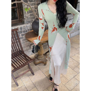 Sanji Black Flower [Colorful under the Moon] New Chinese Style Satin Skirt Female 2024 New Arrival Spring & Fall A- line High Waist