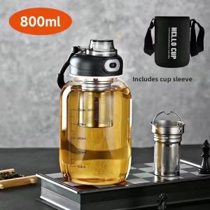Large Capacity Summer Glass Water Cup Direct Drink Ultra Large Water Bottle Mens Outdoor Sports Water Bottle with Tea Warehouse Heat Resistant Cup