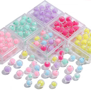 50/100Pcs 8Mm 10Mm Thời Trang Macarons Màu Sắc Mặt Vòng hạt bằng acrylic Cho Vòng Đeo Tay Vòng Cổ đồ trang sức thủ công làm thủ công Làm