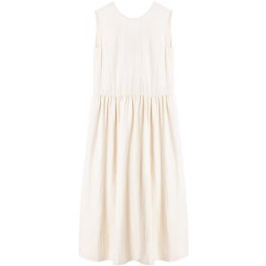 SOLWEIGE | ชุดเดรสยาวปานกลางผ้าโพลีเอสเตอร์ทรงเอคอวีแขนกุดสไตล์เกาหลีคอวีสองด้านสำหรับผู้หญิงในฤดูร้อน