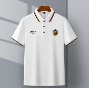 IELGY Embroidered Polo Shirt Mens Top Loose Summer