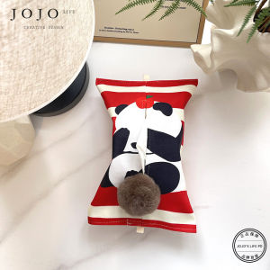 JOJOS L PD Three Car Mounted Tissue Box Environmental Protection Storage Organizer Cartoon Pattern Fabric Tissue Cover for Car Home