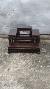 MAITHAI  โต๊ะหมู่บูชาไม้สักแท้ หมู่ 5 หน้า 4 สีโอ๊ค ขนาด 30*40*26 ซม. เฉพาะตัวลูก โต๊ะบูชาพระ โต๊ะหมู่วางพระ