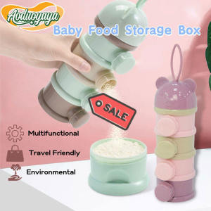 Aoduoyaya 3/4 Layers Baby Milk Powder Container Infant Milk Powder Box Portable Baby Food Storage Box