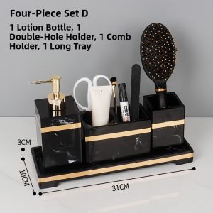 Luxury Electric Toothbrush Holder Bathroom Vanity Tray Storage Shelf European Style Matte Black White Bathroom Decor Accessories
