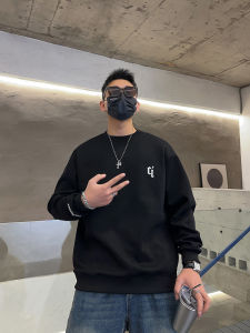 Spring Autumn Long Sleeve round Neck Sweatshirt Youth Casual Comfortable Cotton Blend Fabric Antibacterial Embroidered Letter Top