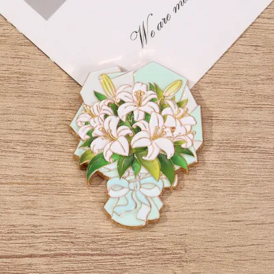 New Cultural Creative National Day Flower Decoration Metal Fridge Magnet Home Decorative Sticker Travel Souvenir Teachers Day Gift