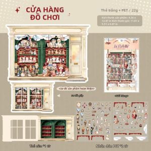 Mr.paper | Mr.Paper PET Chống Nước Cửa Sổ Hiển Thị Diorama Dán 3 Tờ Gói DIY Tạp Chí Thêu Sò Cắt Dán Đề Can Thủ Công Trang Trí