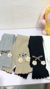 Quần tất cho bé gái tất cho bé gái len gân legging không bàn đính nơ hoa đáng yêu