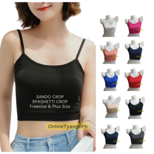 Spaghetti Strap Crop Top | Basic Crop Top Sando for fashion woman String Top by Sando for woman Fits up to XL and 2XL