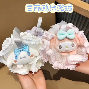 Spons Mandi Karakter Sanrio Lucu Shower Puff Busa Tebal Nyaman untuk Anak & Dewasa