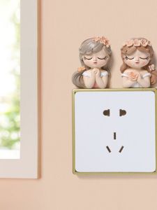 Creative Girl Switch Protection Cover Cute Living Room Princess Childrens Room Switch Wall Sticker 3D Outlet Decorative Frame
