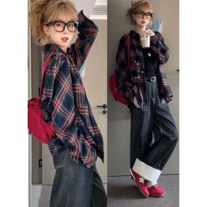 Áo Sơ Mi Kẻ Caro Cotton Nguyên Chất Cho Nữ Mùa Hè Mới Rộng Rãi Che Phủ Lười Biếng Áo Khoác Ngoài Dài Tay Áo Khoác Cardigan