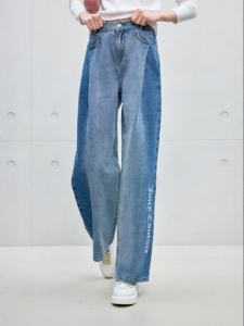 Juicy Couture | Printed Relaxed Straight Washed Gradient Casual Trousers