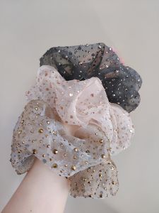 Korean Japanese Style Large Size Full Drill Elegant Simple Pink Hair Ties Womens Hair Accessories Hair Bands Hair Flowers