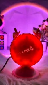 LAMPU SUNSET CUTE CAT AESTETIK (Matahari Terbenam) NEW SUNSET LIGHT LED PROJECTORE 1 PAKET 7 WARNA 3 MOTIF TELINGA