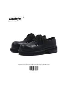 Paris Mickey Derby Shoes Thick Bottom Casual Leather Mens Shoes Stylish British High-End Feeling round Toe Fashion Brand Formal Shoes