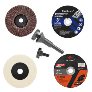 Si Fang | 4Pcs 3inch Cutting Disc Cut Off Wheel Wool Grinding Wheel Flat Flap Disc With Mandrel For Angle Grinder Attachment