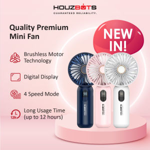 HouzBots [Premium Top Grade] Digital Mini Fan Kipas Portable Brushless motor BreezeBots BM-100
