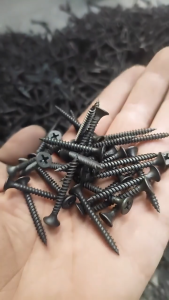 (100 PCS) Black Screw for Wood and Metal Self Tapping 1 inch to 3 inches Hardiflex Flat Head Drywall Screw