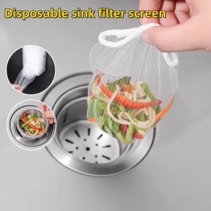 100/500pcs Disposable Sink Filter Mesh Bags Kitchen Sink Strainer Drain Hole Anti-blocking Garbage Bag Cleaning Strainers Net