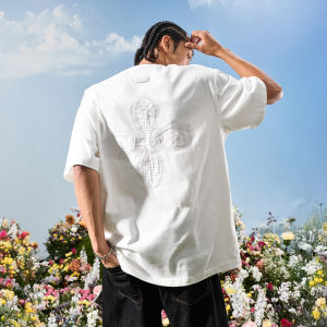 Four Leaf Clover Embroidery Letter Short Sleeve T-Shirts Loose