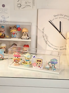 【SG】Clear Display Case for Figures, Stackable Popmart Display Box -Action Figures Dustproof Protection Storage & Organizing