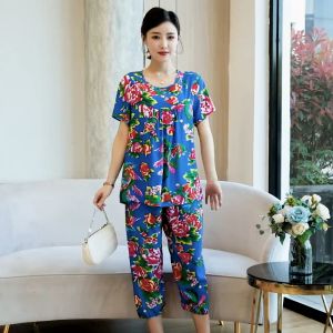 Womens Fashion Printed Short Sleeve T-shirt Pink Green Red Beautiful Round Neck Shirt