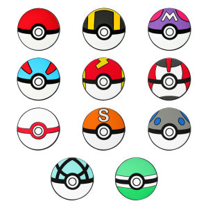 Bandai | 11pcs Cartoon Pocket Monster Ball round Enamel Lapel Pins Set Fashion Accessory Brooches for Backpack Clothes Creative Gift