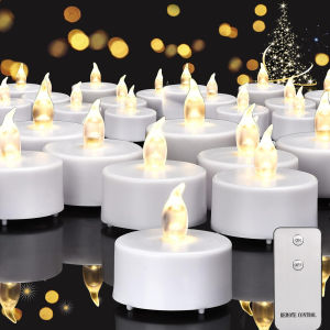 Battery Operated Flameless Tea Lights Led Flickering Electric Votive Candle  Realistic Bright for Seasonal Festive Celebrations